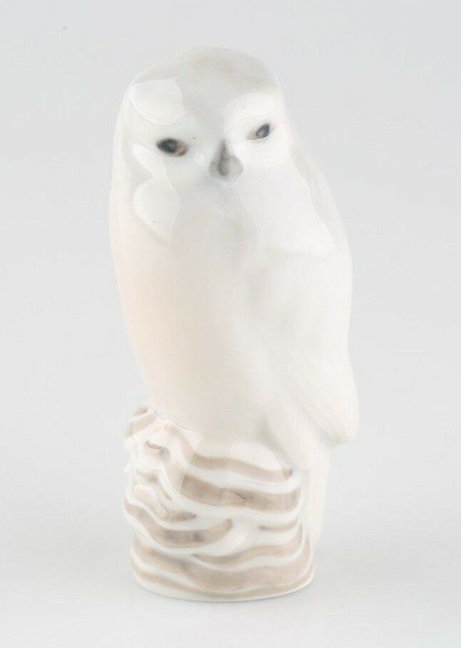 Bing & Grondahl Porcelain Bird Figurines Budgie #2210, Owl #1741, and Bird #1635