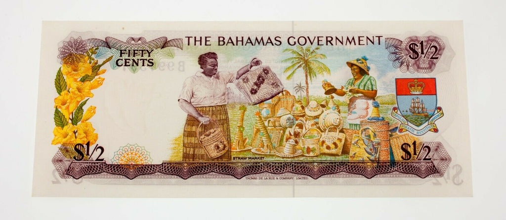 1965 Bahamas 1/2 Dollar Note Uncirculated Condition Pick #17
