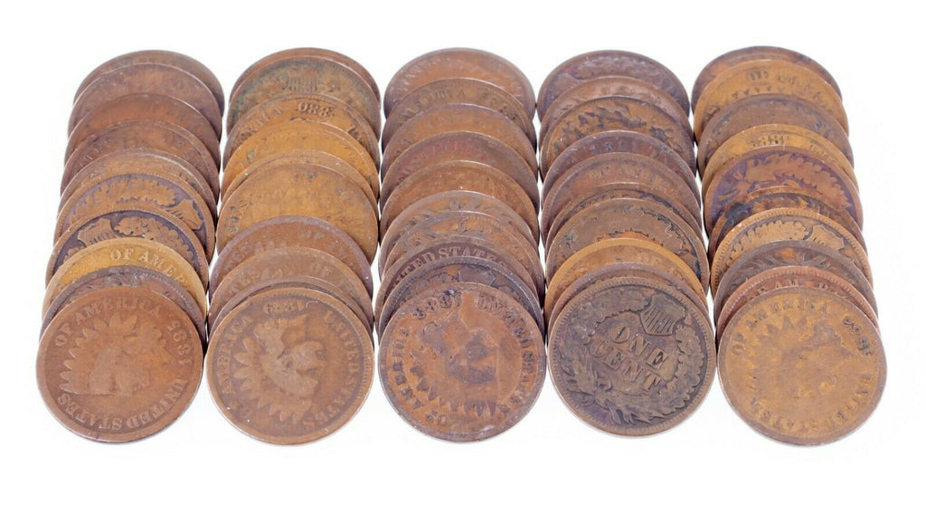 1879 - 1885 Indian Cent Roll in Good to Fine Condition 50 Pieces