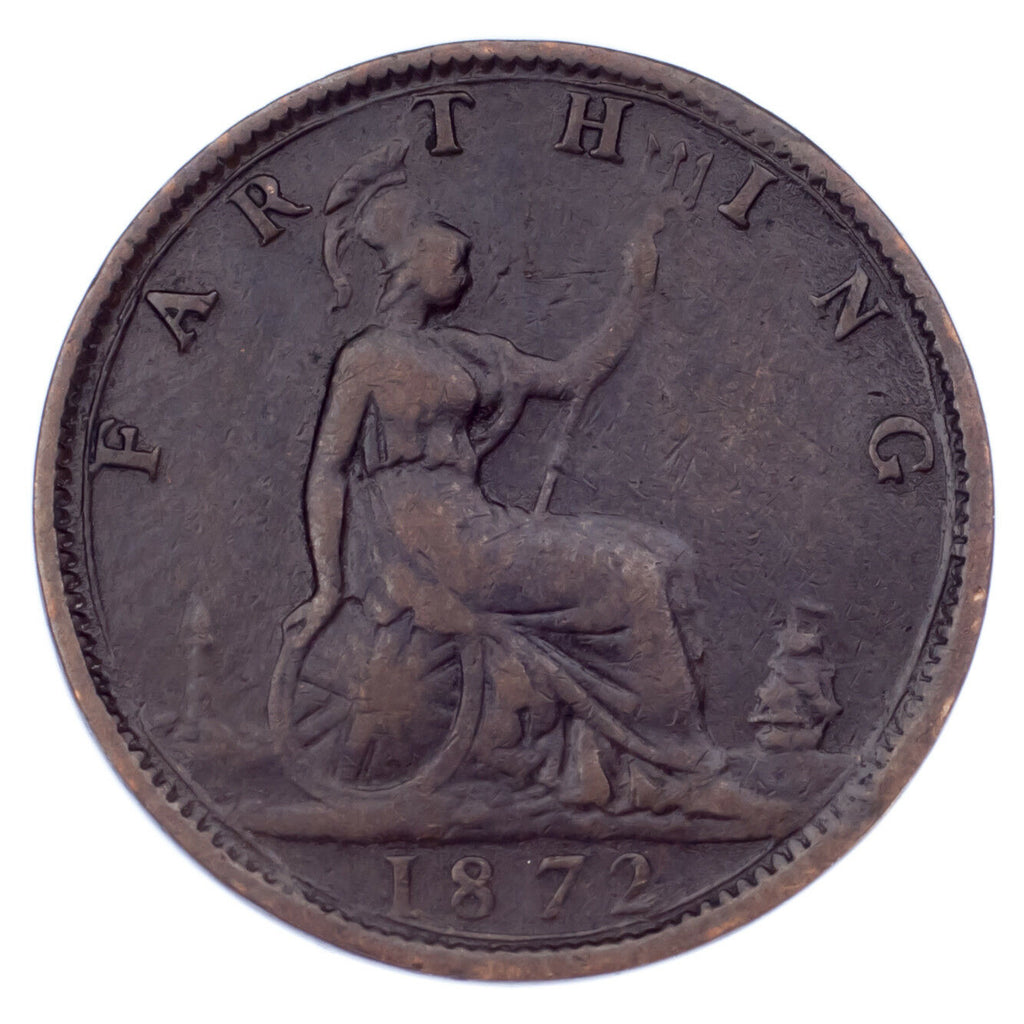 1872 Great Britain Farthing VF Condition KM #747.2