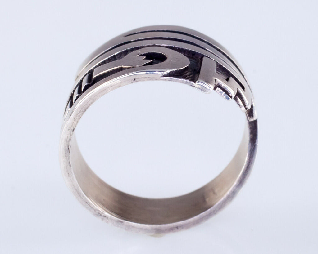Trinidad Lucas Sterling Silver Hopi Antiqued Band Ring Size 6.5