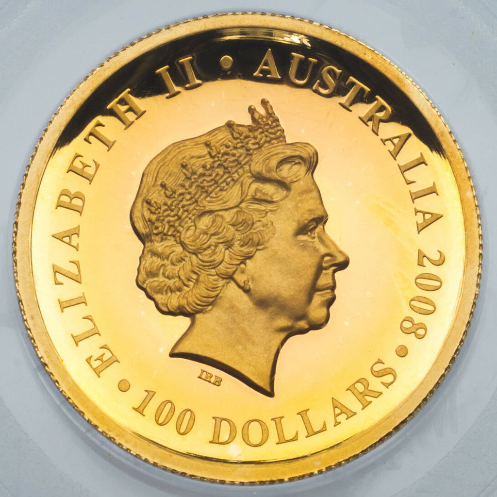 2008-P Australia Gold High-Relief Koala Graded by PCGS as PR-70 DCAM $100