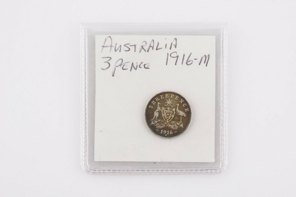 1916-M Australia Threepence, VF+, Silver Coin KM# 24