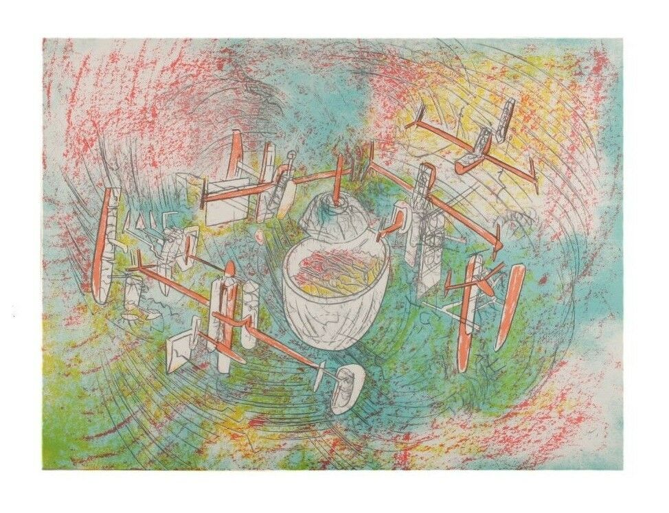 "Station Spatiale" by Roberto Matta Lithograph on Paper LE of 200 30" x 22"