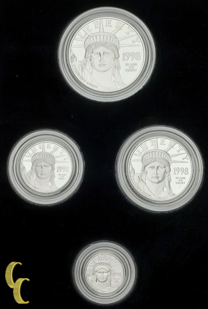 1998-W Platinum American Eagle Proof Four-Coin Set 1.85 oz. w/ Mint Box Case CoA