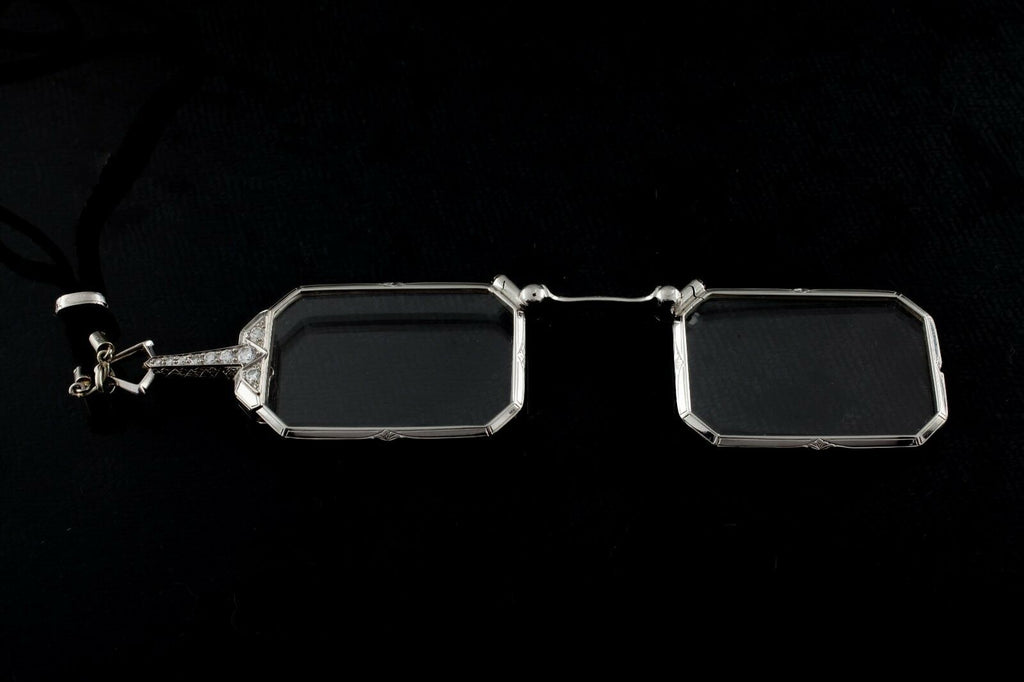 Cartier Vintage Art Deco 1920s Lorgnettes/Opera Glasses in Platinum w/ Diamonds
