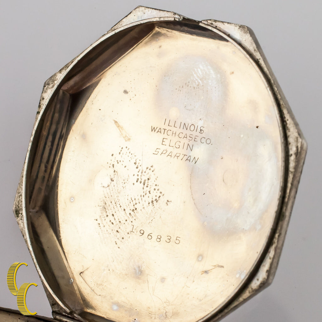 Nickel Octogon Waltham Antique Open Face Pocket Watch Gr 210 12S 7 Jewel