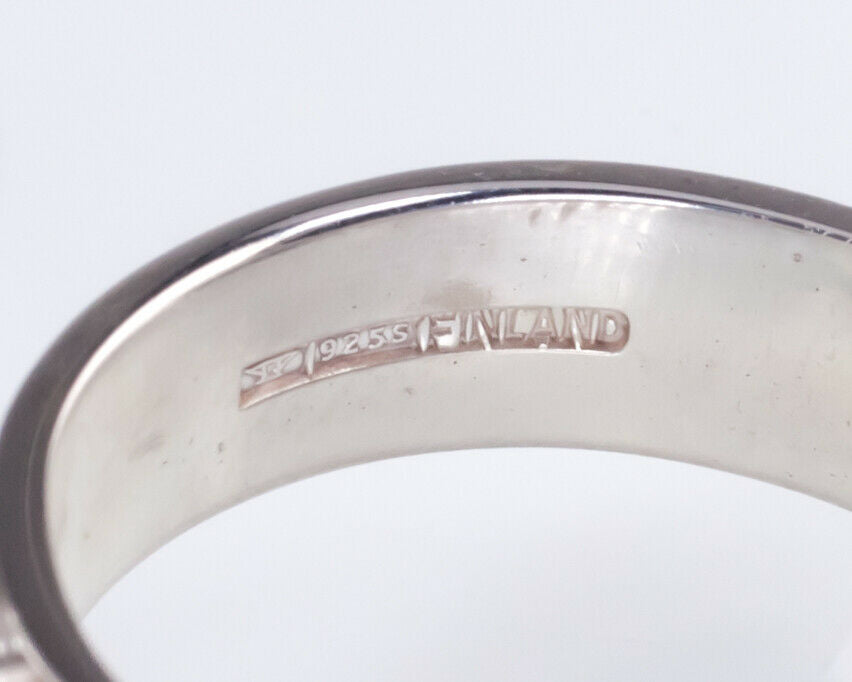Vintage Finland Designer Elis Kauppi Tiger Eye Sterling Silver Ring Sz: 6.5
