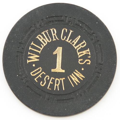 Wilbur Clark's Desert Inn Casino Roulette Chip Las Vegas Table 1 H Mold Black