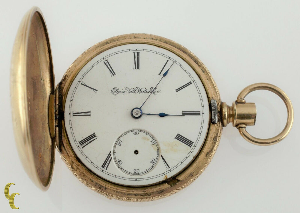 Elgin Full Hunter Gold Filled Pocket Watch 11 Jewels Size 18S 1888 Gr: 102