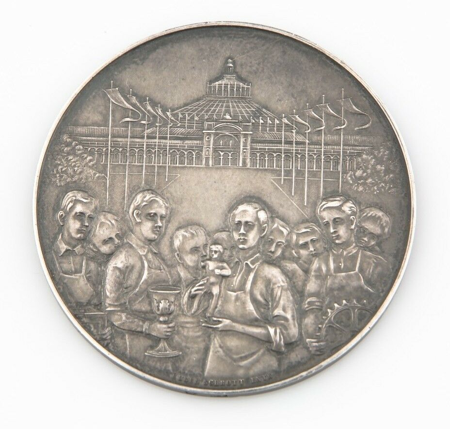 1904 Austria Viennese Apprentice Exposition Silver Medal AU-UNC Eugen Schott