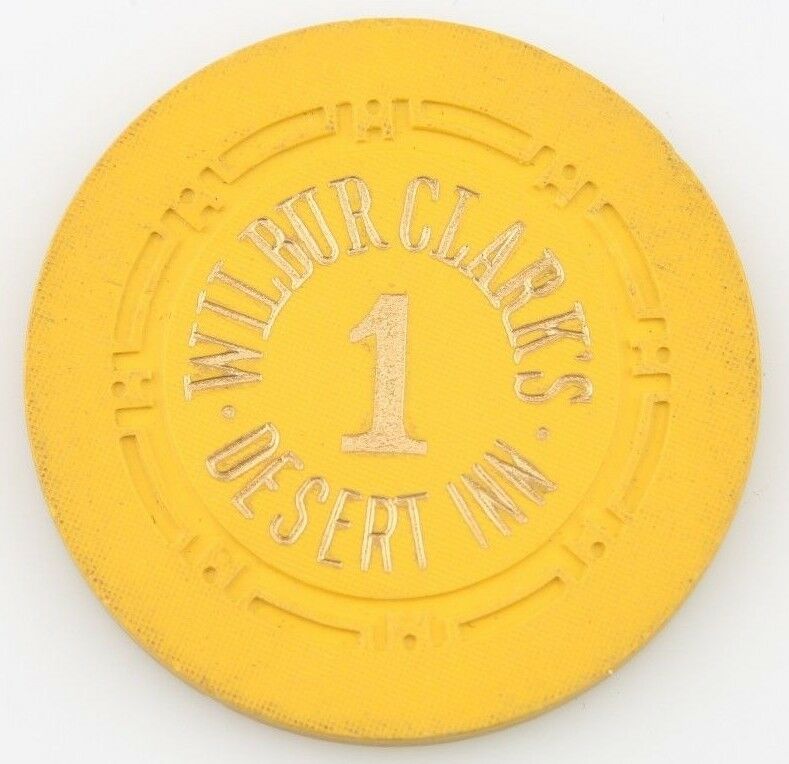 Wilbur Clark's Desert Inn Casino Roulette Chip Las Vegas Table 1 H Mold Yellow