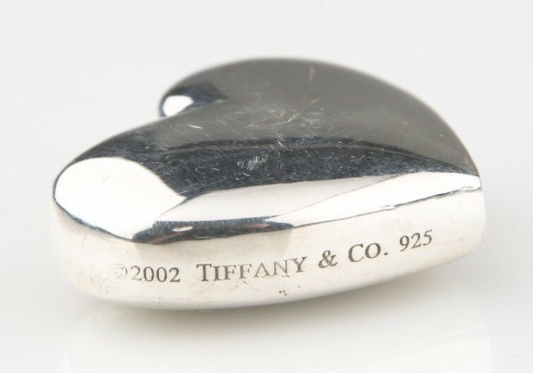 Tiffany & Co. Sterling Silver Heart Keychain No Rubber Band Doubles as Pendant!