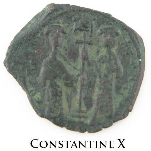 1059-1067 Roman Byzantine AE Follis VF+ Constantine X Ducas Jesus Christ S#1853