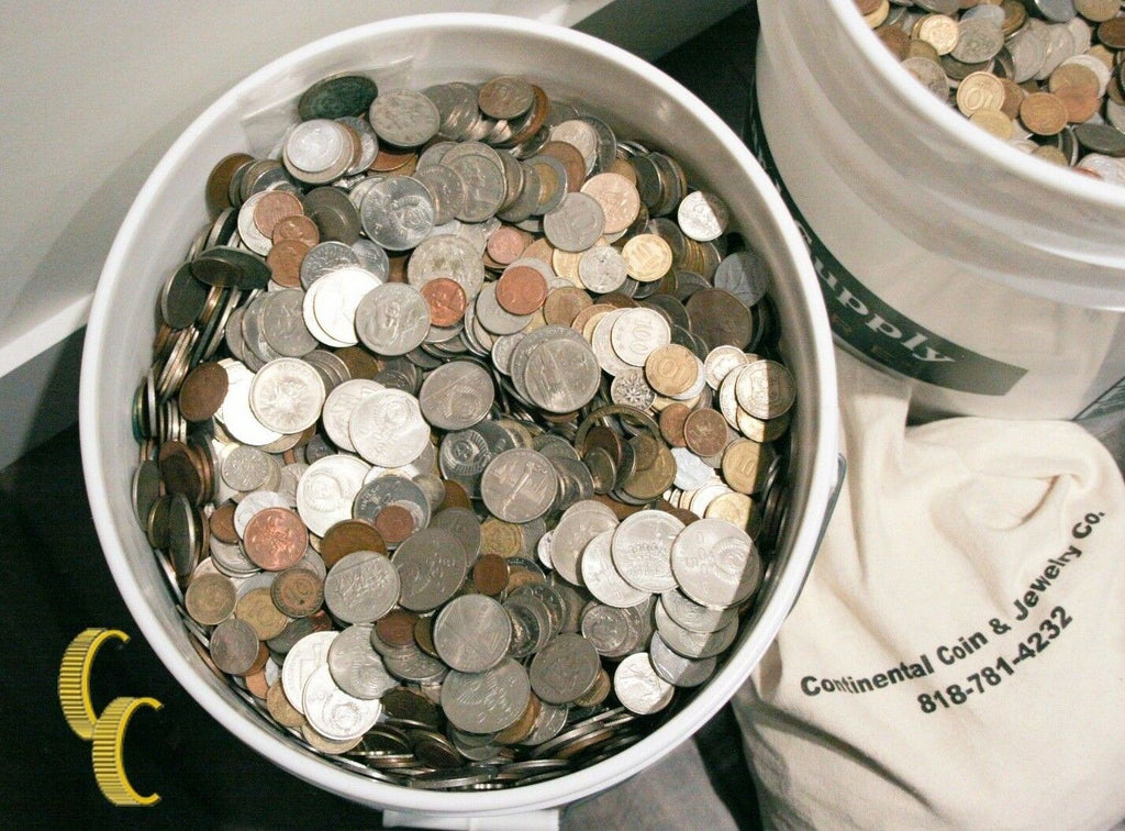 Unsearched World Coins Lots (1lb) Mixed Foreign Coin by Weight, Full Pound