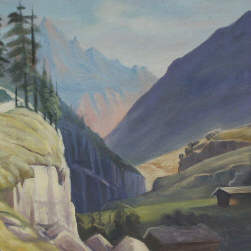Untitled (Mountain Landscape) By Anthony Sidoni Oil on Canvas 24"x36" Unsigned