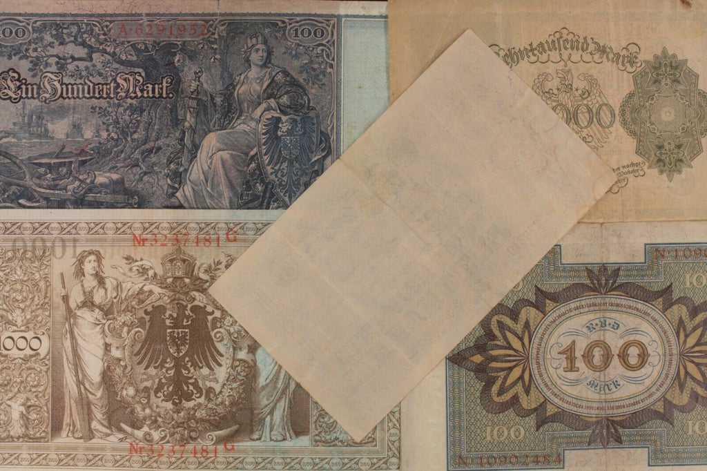 1910-1923 Germany 5-Notes Currency Set // German Empire & Weimar Republic