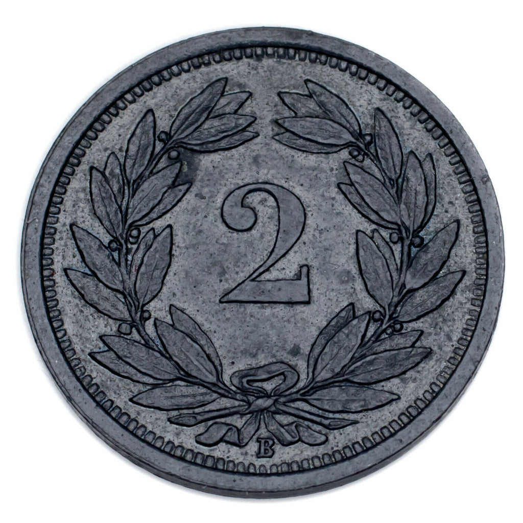 1861-1944 Switzerland Coin Lot (3pcs) 2 Rappen to 1 Franc (F-Unc)
