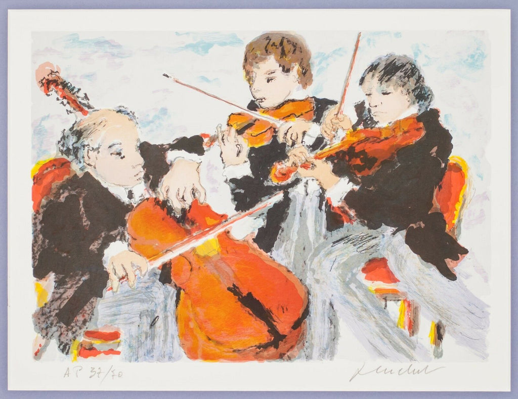 Three Musicians by Urbain Huchet Artist's Proof 37/50 Framed and Matted