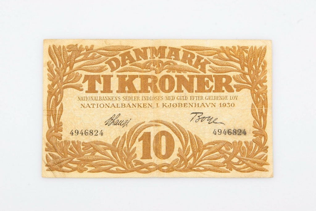 1930 Denmark Ten Kroner Note VF Nationalbanken I Kjobenhavn Very Fine P#26a