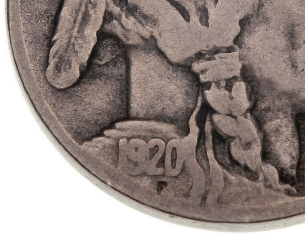1920-D 5C Buffalo Nickel in Fine Condition. Natural Color, Letters Clear