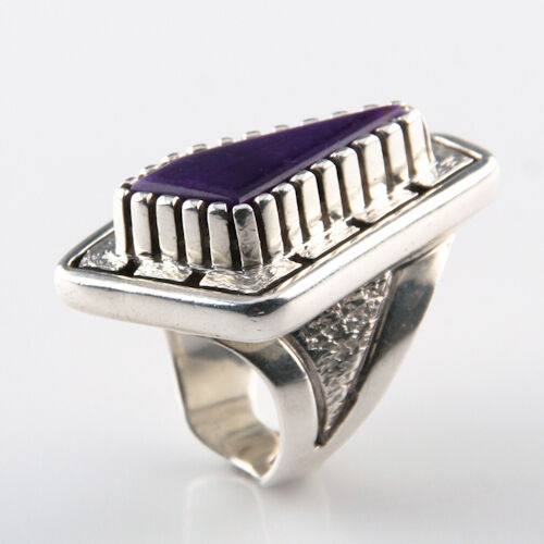 Unique Signed Silver Purple Jasper Ring