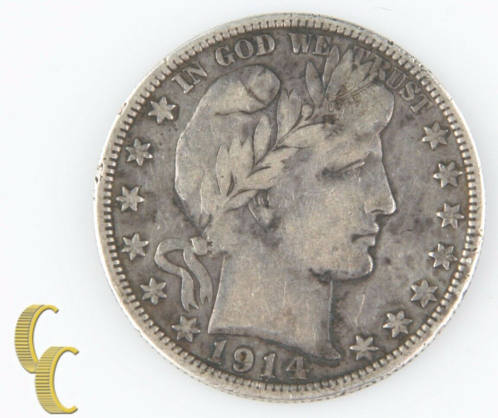 1914-S Barber Half Dollar (Very Fine, VF) San Francisco Silver 1/2 $ 50c KM-116