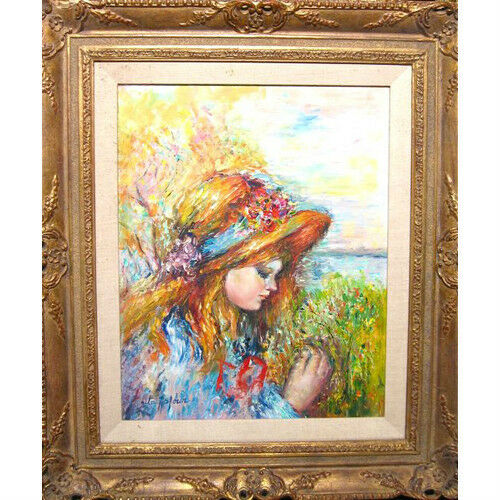 "Young Girl" by Rita Asfour Signed Oil on Canvas Framed 29"x25"