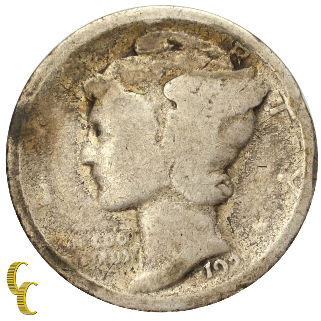 1921 Silver Mercury Dime 10C (About Good, AG Condition)
