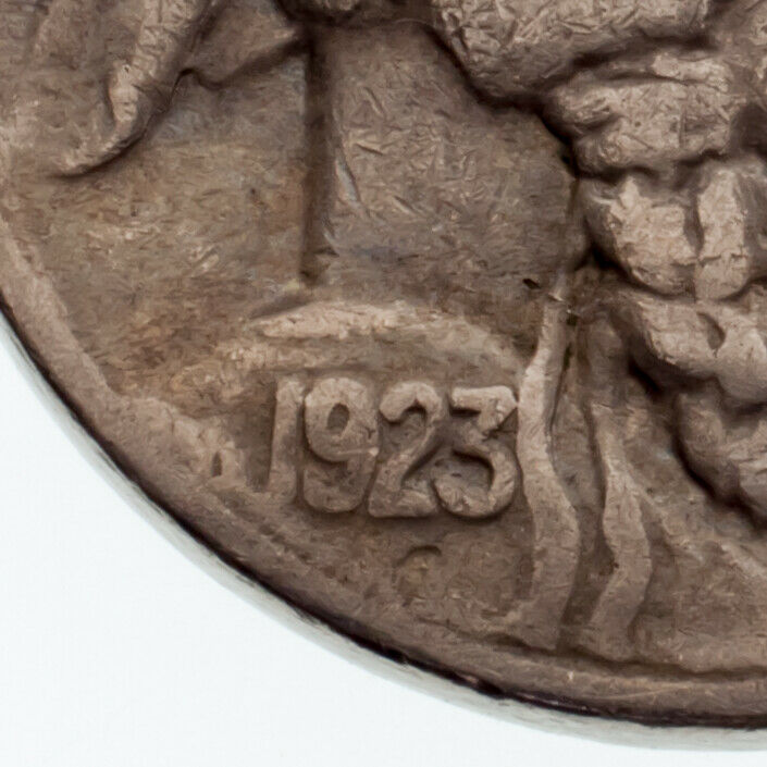 1923-S 5C Buffalo Nickel VF Condition, Natural Color, Full 4-Digit Date
