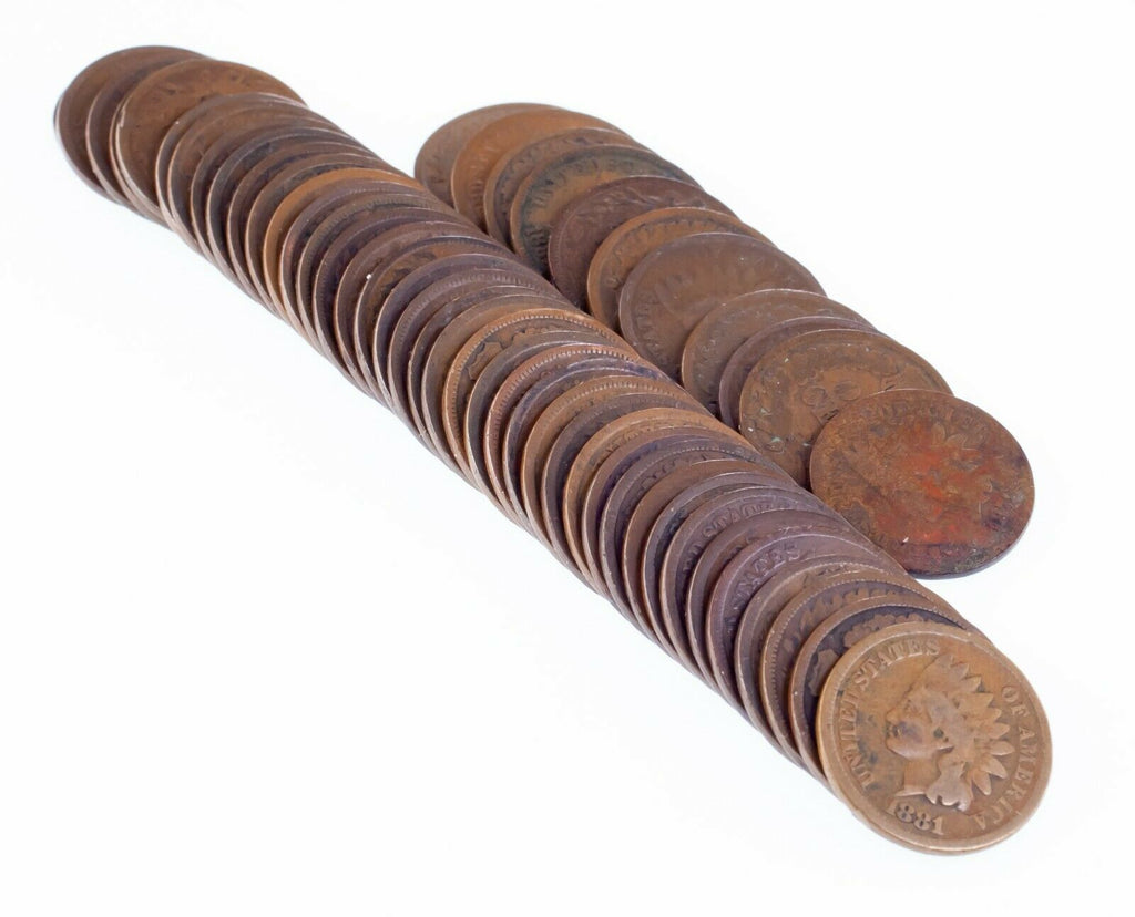 1879 - 1885 Indian Cent Roll in Good to Fine Condition 50 Pieces
