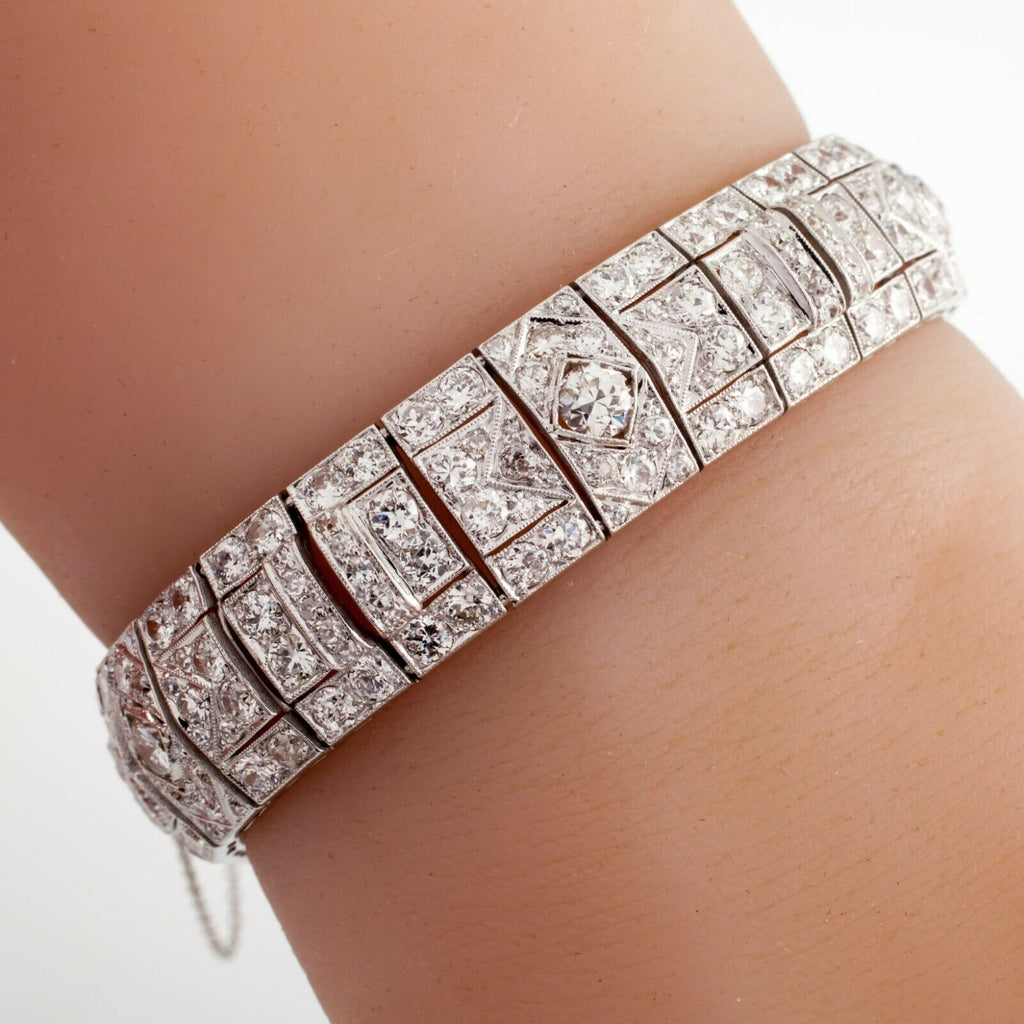 Platinum Diamond Plaque Bracelet Unique Design TDW = 21 carats