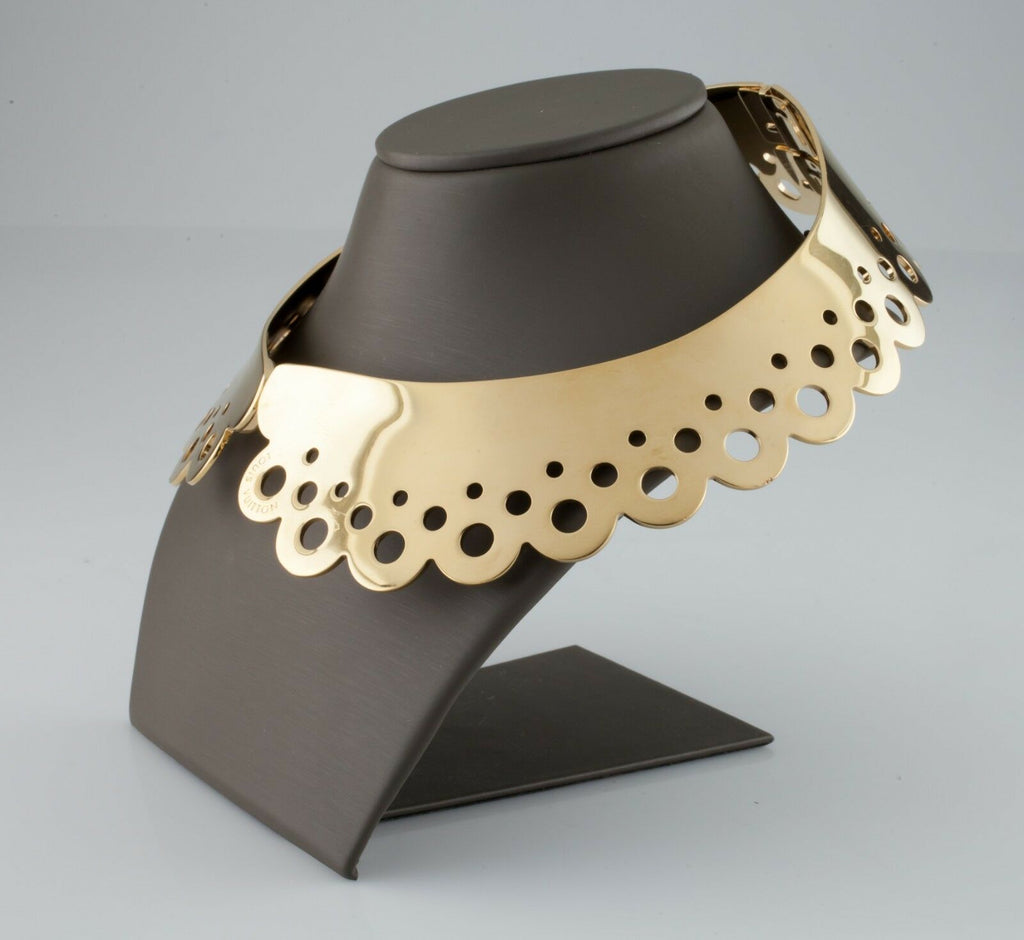 Louis Vuitton Peter Pan Hide & Seek Gold-Plated Collar Necklace Retail $1700