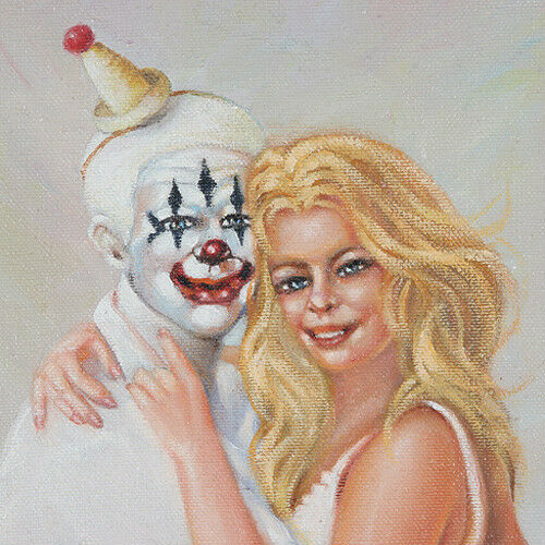 "Clowns Love Pretty Girls" By Anthony Sidoni 1999 Signed Oil Painting 11"x13"