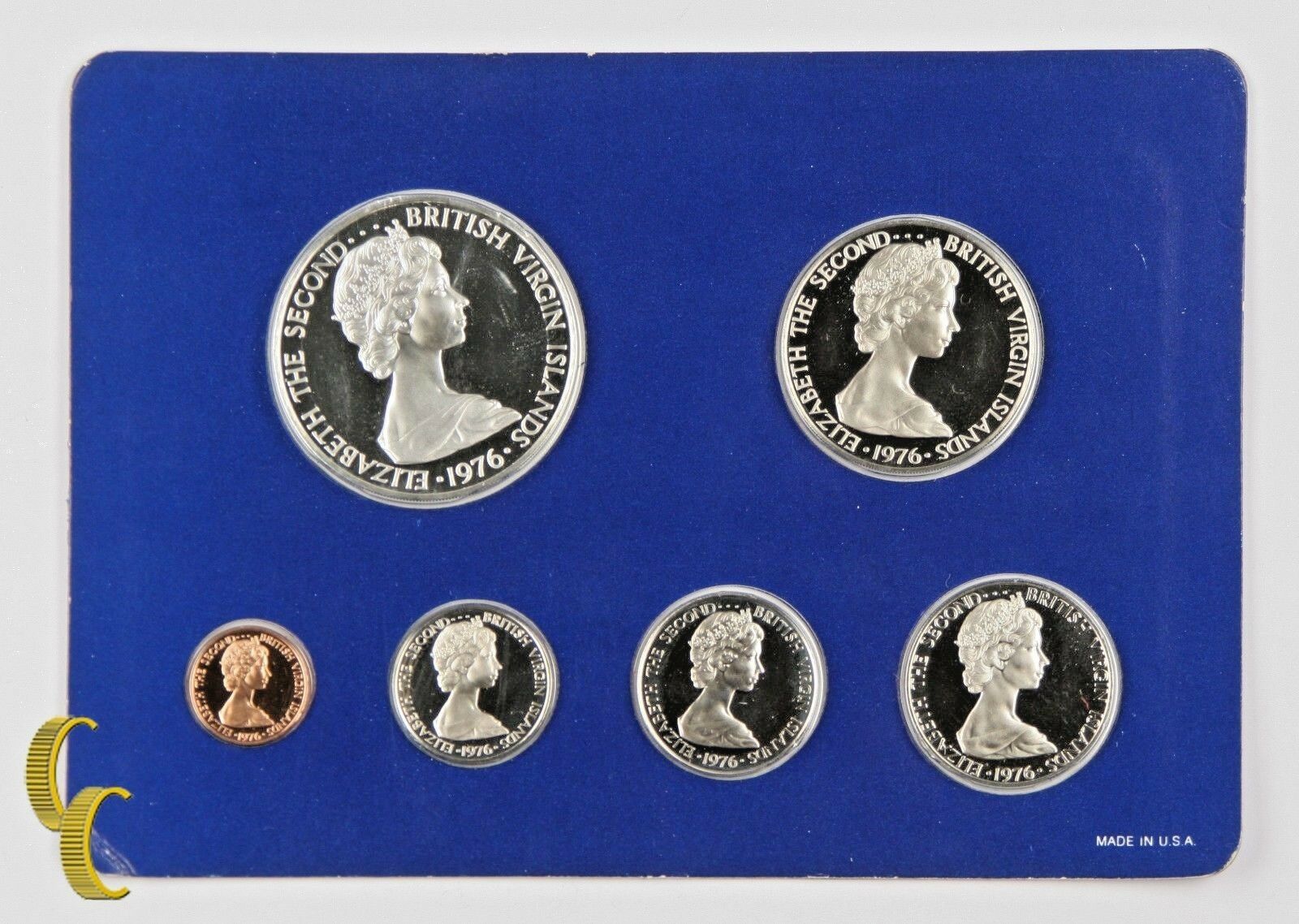 1976 British Virgin s プルーフセット 1976 British Virgin Islands Proof Sets, All Original 6 coins