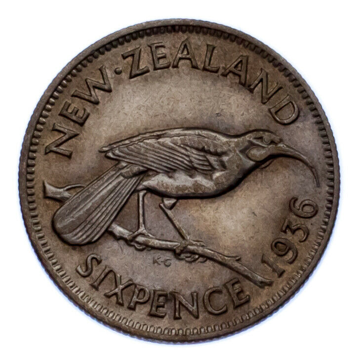 Lot of 3 New Zealand 6 Pence Silver Coins 1934 - 1943 XF - AU