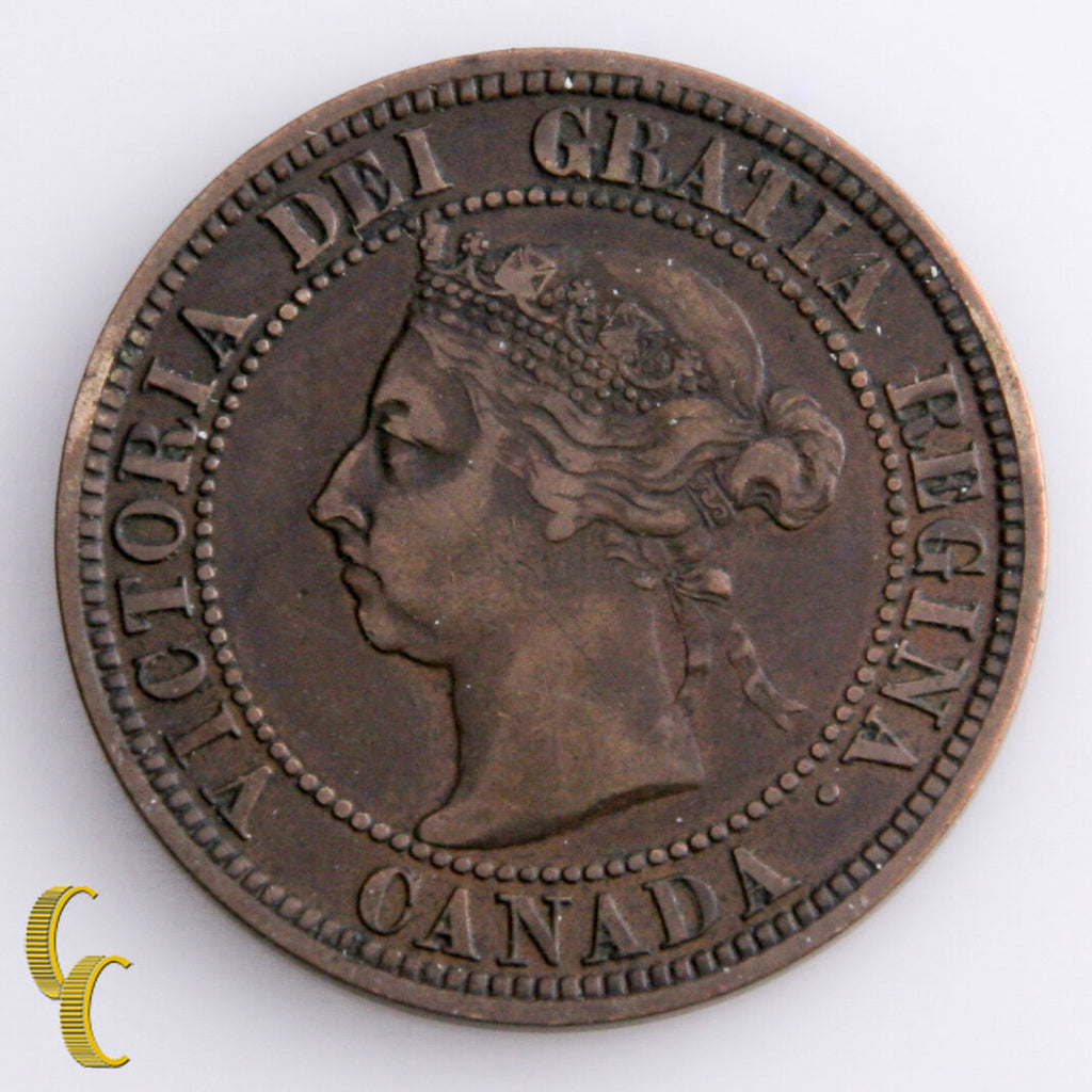 1891 - SL - SD - Obverse # 3 Canada Cent Coin,  KM# 7