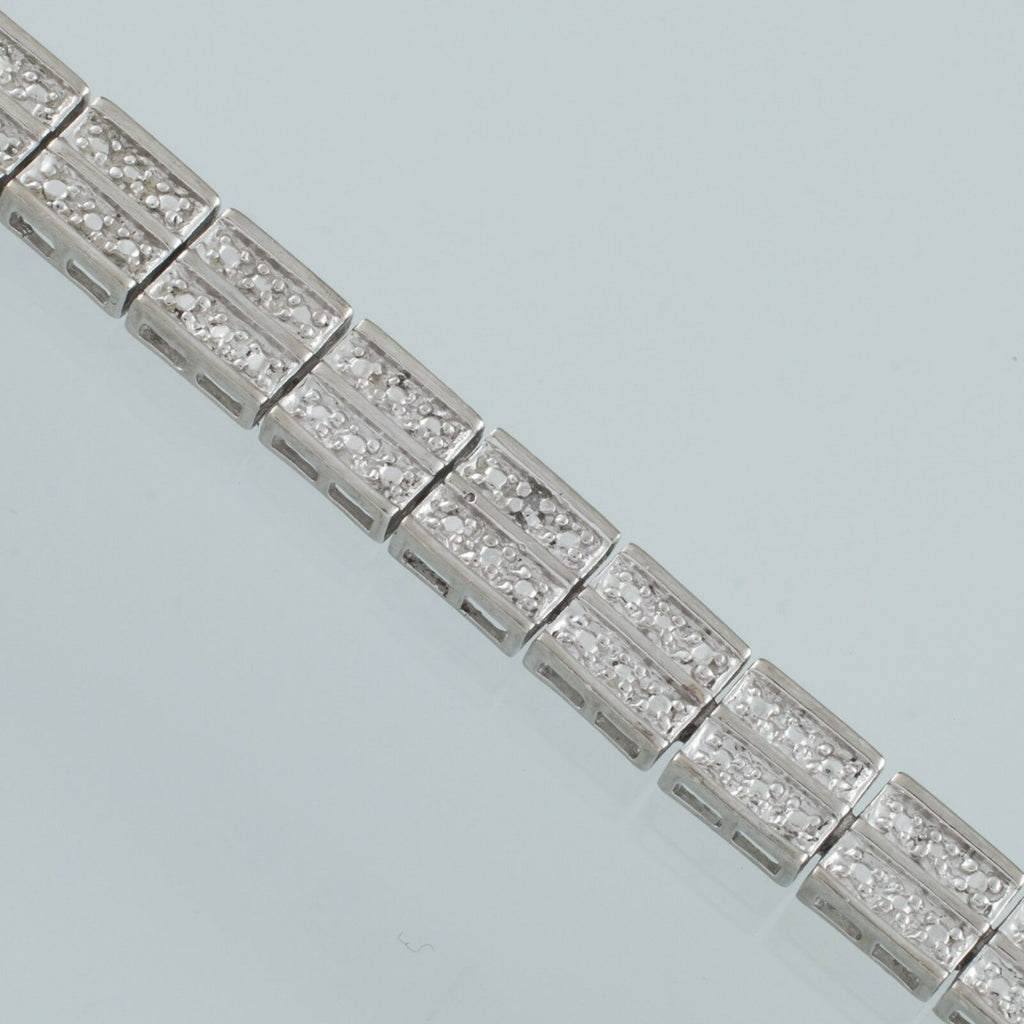 Sterling Silver Link Chain Bracelet with Insertion Clasp 8.25" Long
