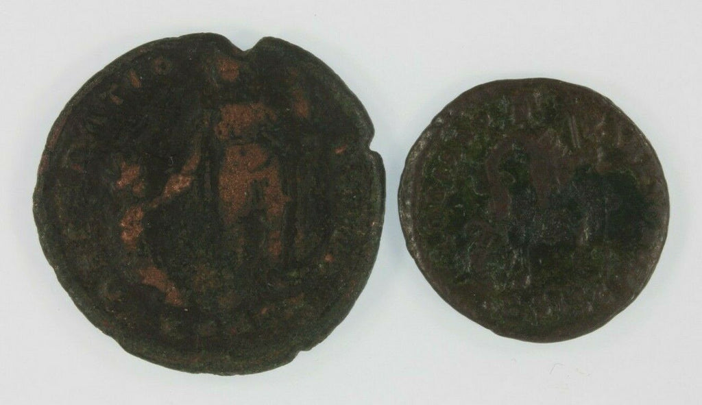 Roman Empire 2-coin Set // 378 Emperor Valens AE3 // 383 Emperor Gratian AE2
