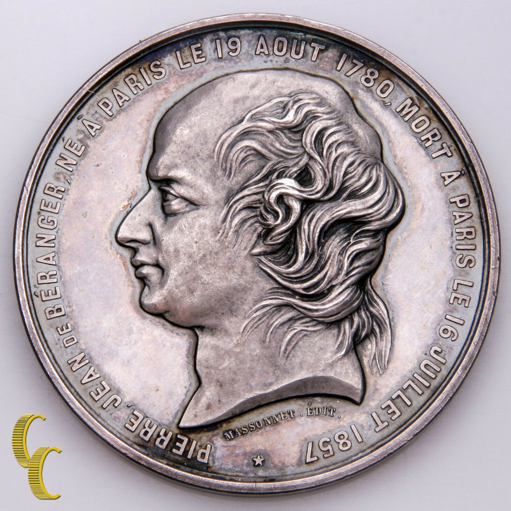 1780-1857 Pierre-Jean de Beranger Commemorative Medal