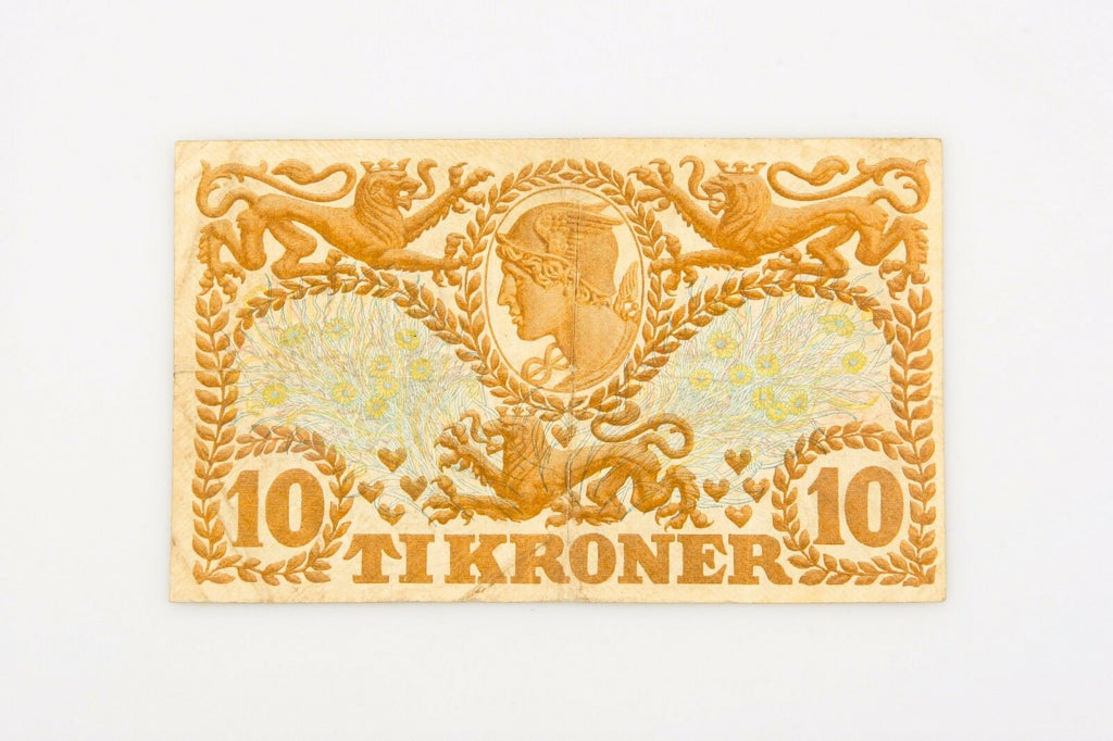 1930 Denmark Ten Kroner Note VF Nationalbanken I Kjobenhavn Very Fine P#26a