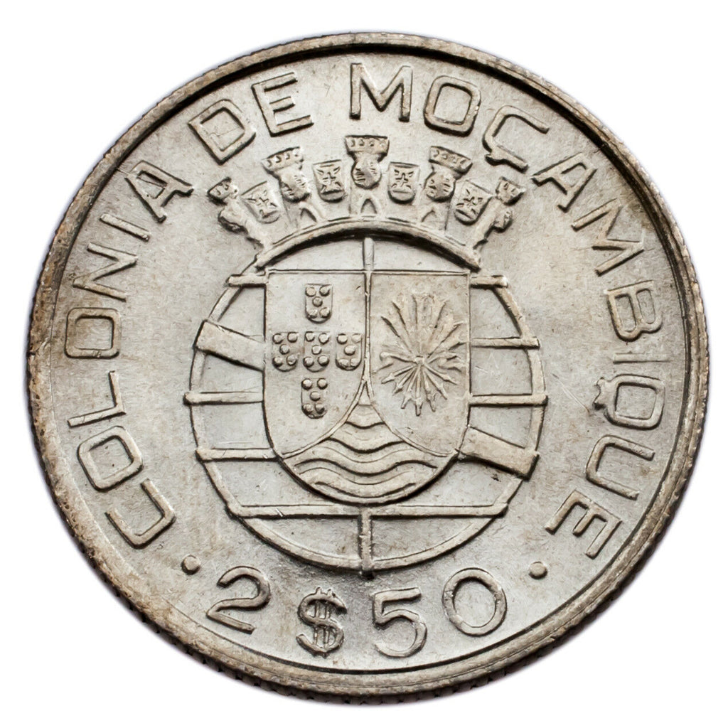 1949-1955 Mozambique 2-1/2, 5 & 10 Escudos Lot of (3) Coins