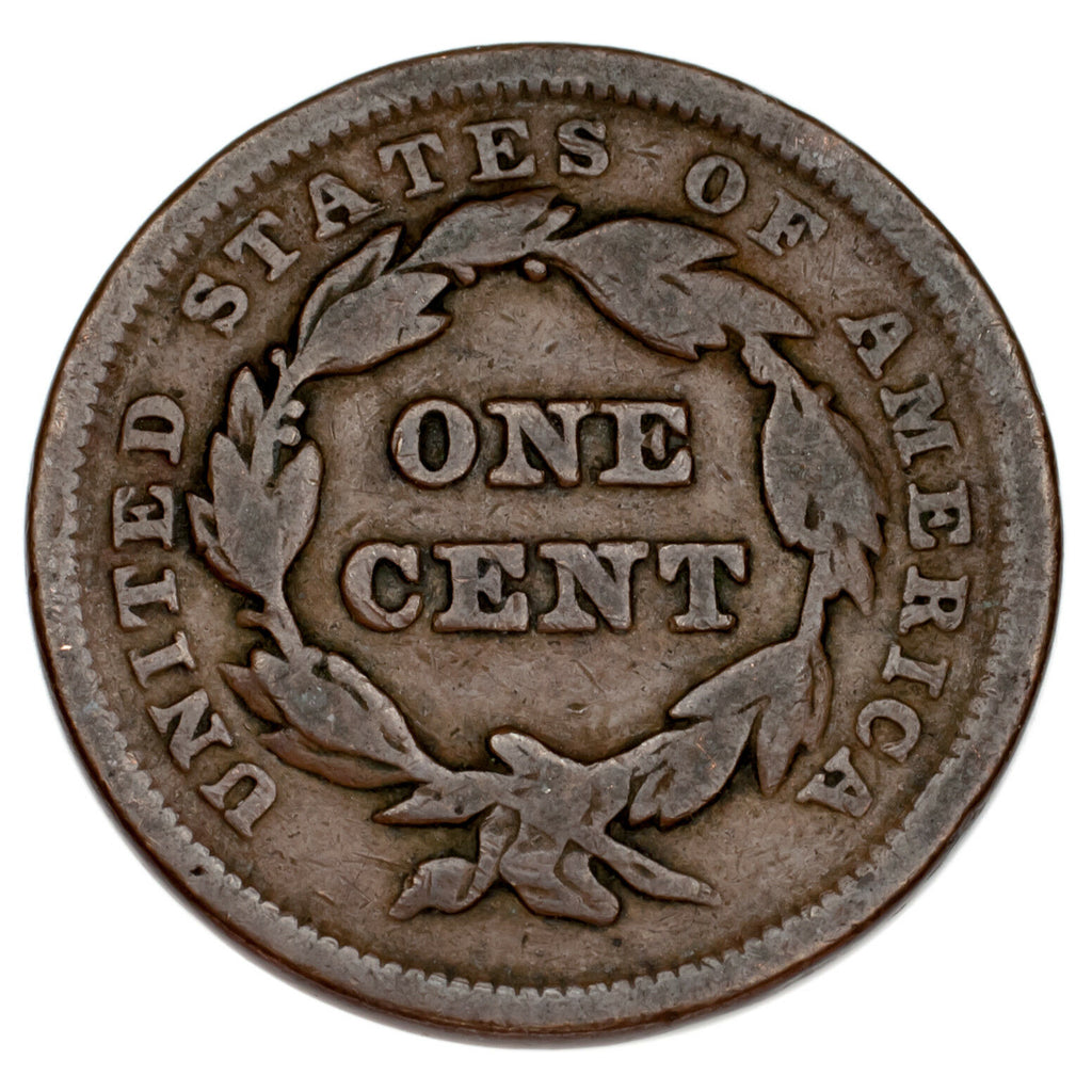 1841 Braided Hair Large Cent 1C Penny (Very Good, VG Condition)