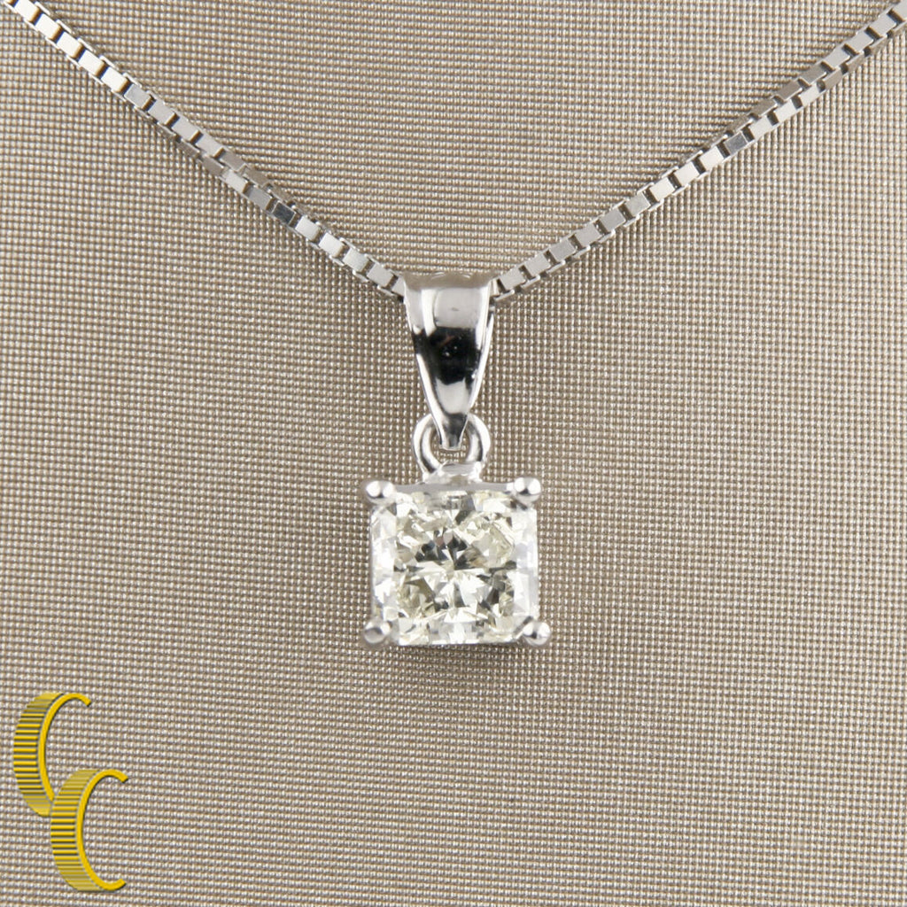 Princess Cut Diamond 2.31 carat 14k White Gold Earring & Pendant Jewelry Set