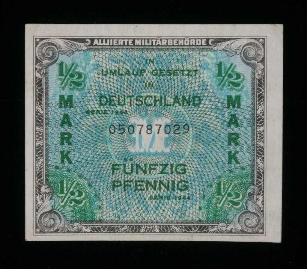 1944 Allied Military Currency Germany 50 Pfennig // Almost Uncirculated (AU)