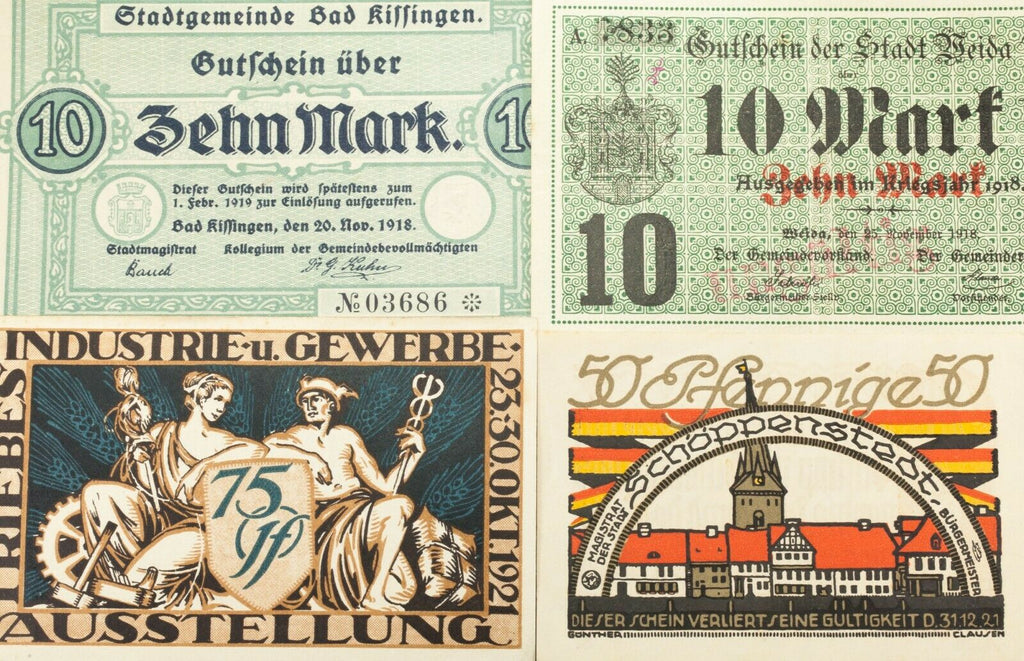 1920's Germany Notgeld Money 25pc - Ballenstedt, Lobau, Strehlen, Stutzerbach