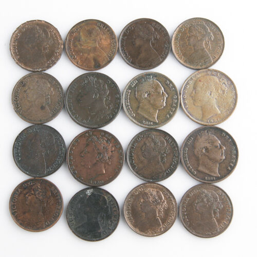 1821-1884 Great Britain Farthing Lot (16 coins) George IV William IV Victoria