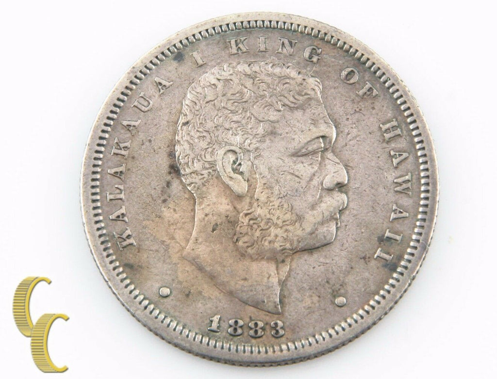 1883 Kingdom of Hawaii Silver Half Dollar (VF, Very Fine) Kalakaua 50c Hapalua