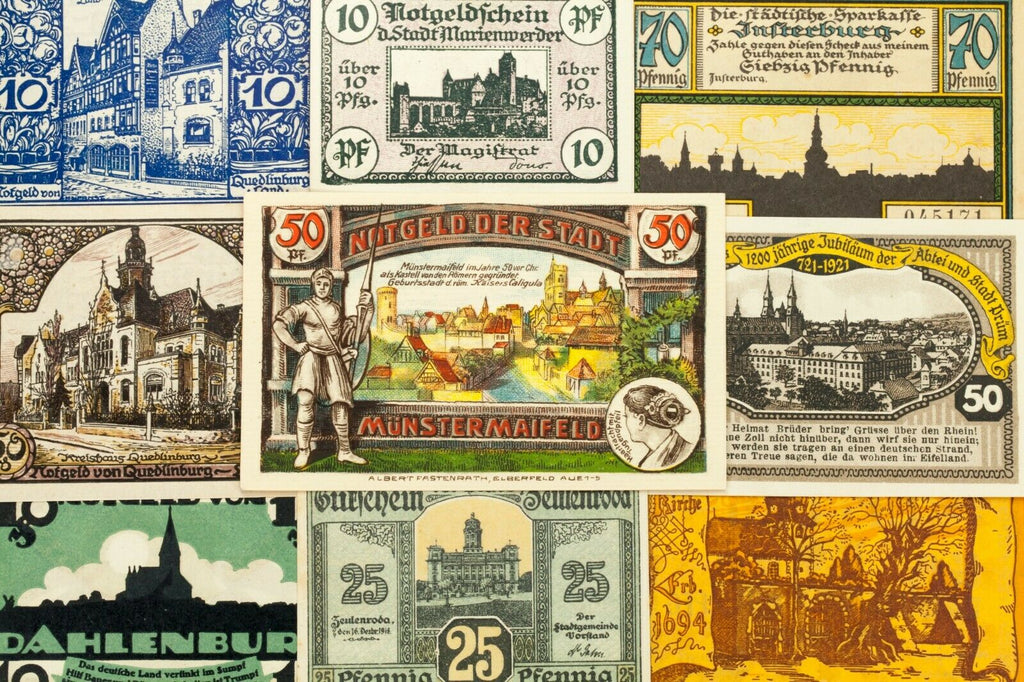 1920's Germany Notgeld (Emergency Money) 33pc - Bamberg, Greiz, Meiningen