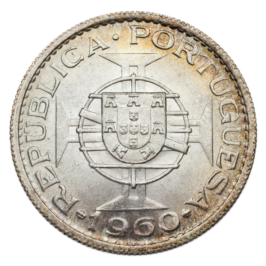 1942-1960 Mozambique Coin Lot of 3, 10c, 50c, 10 Escudos (XF, AU & BU Condition)